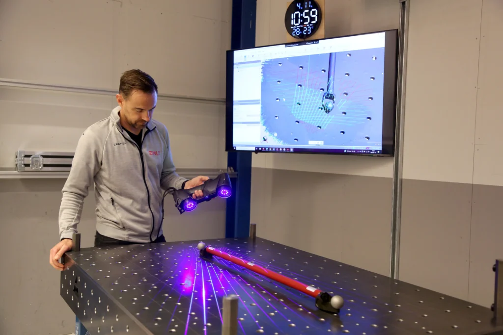 Kalibrering av Creaformscanner på Quality Center i Göteborg.