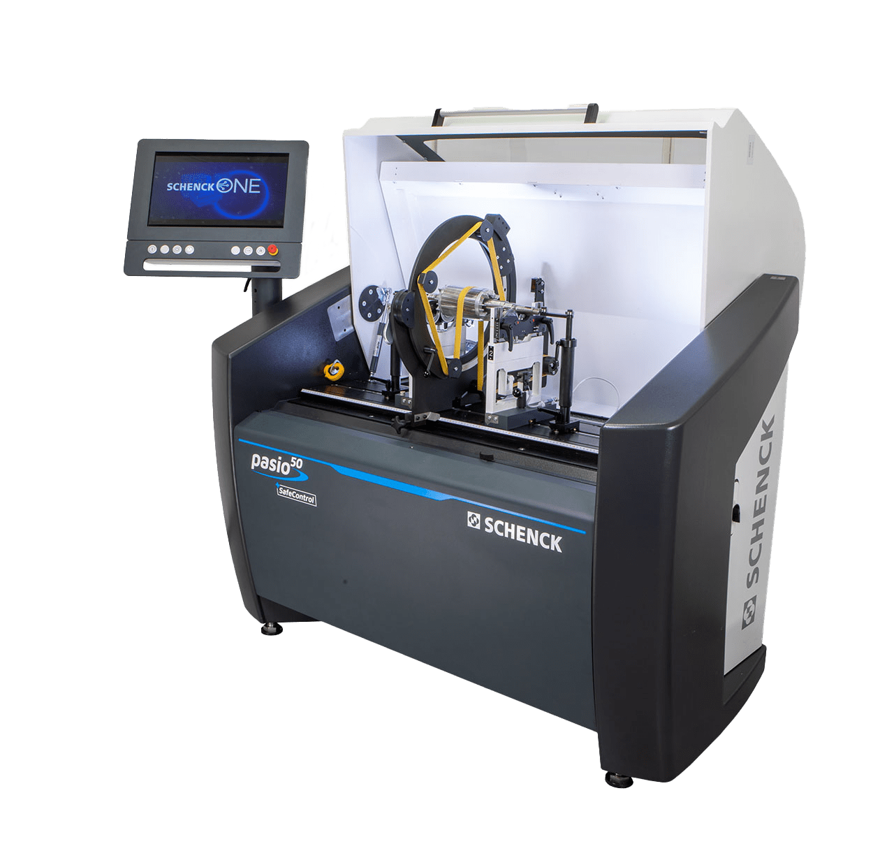 Schenck Pasio 50 – Den universella talangen bland balanseringsmaskinerna. Den mångsidiga standarden för horisontella universalbalanseringsmaskiner för rotorer upp till 50 kg.