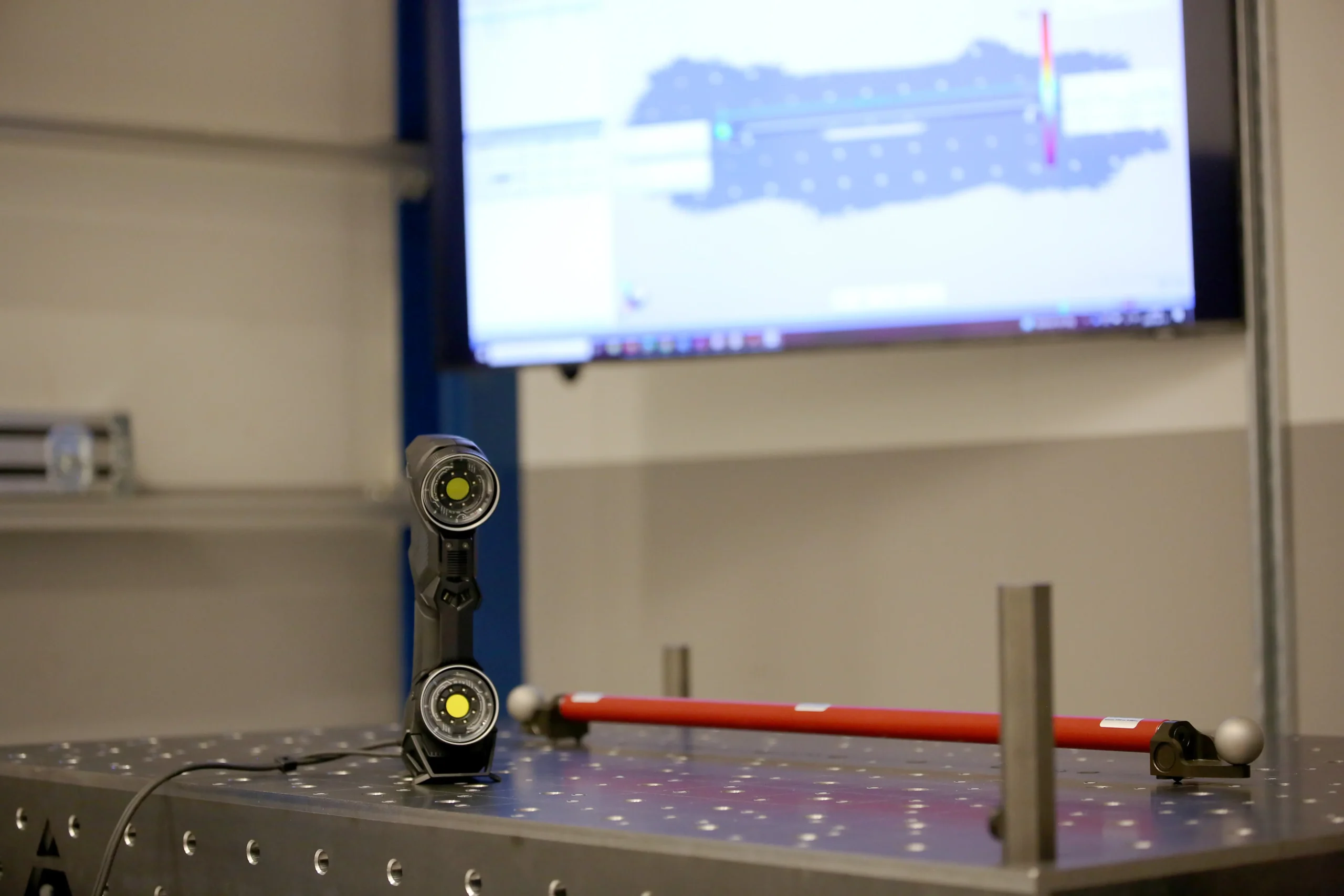 Kalibrering av Creaformscanner på Quality Center i Göteborg.